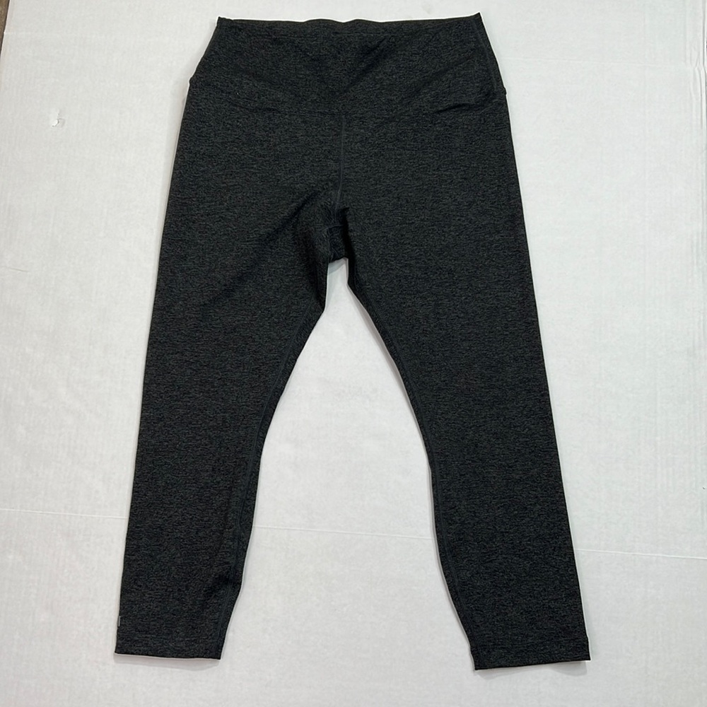 NoBull Project High Rise Heathered Matte Charcoal Crop Leggings L